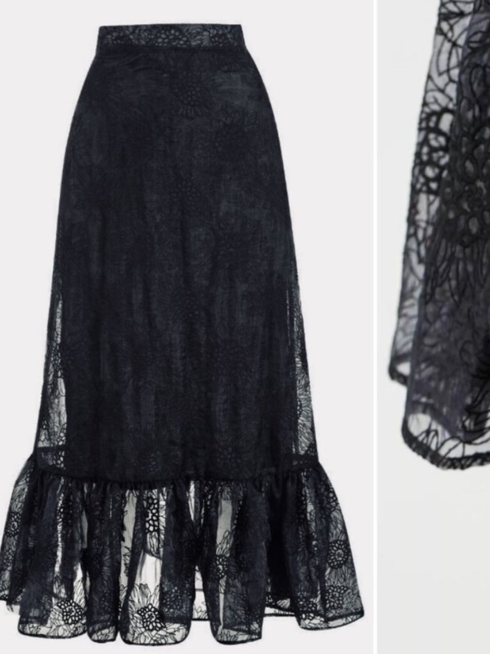 H&M X SANDRA MANSOUR EMBROIDERED ORGANZA SKIRT 4